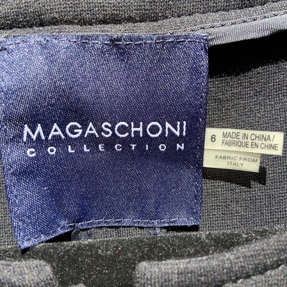 🌻Black Tailored Magaschoni Collection Jacket with Gold Circle Grommets Size 6 - Picture 10 of 11